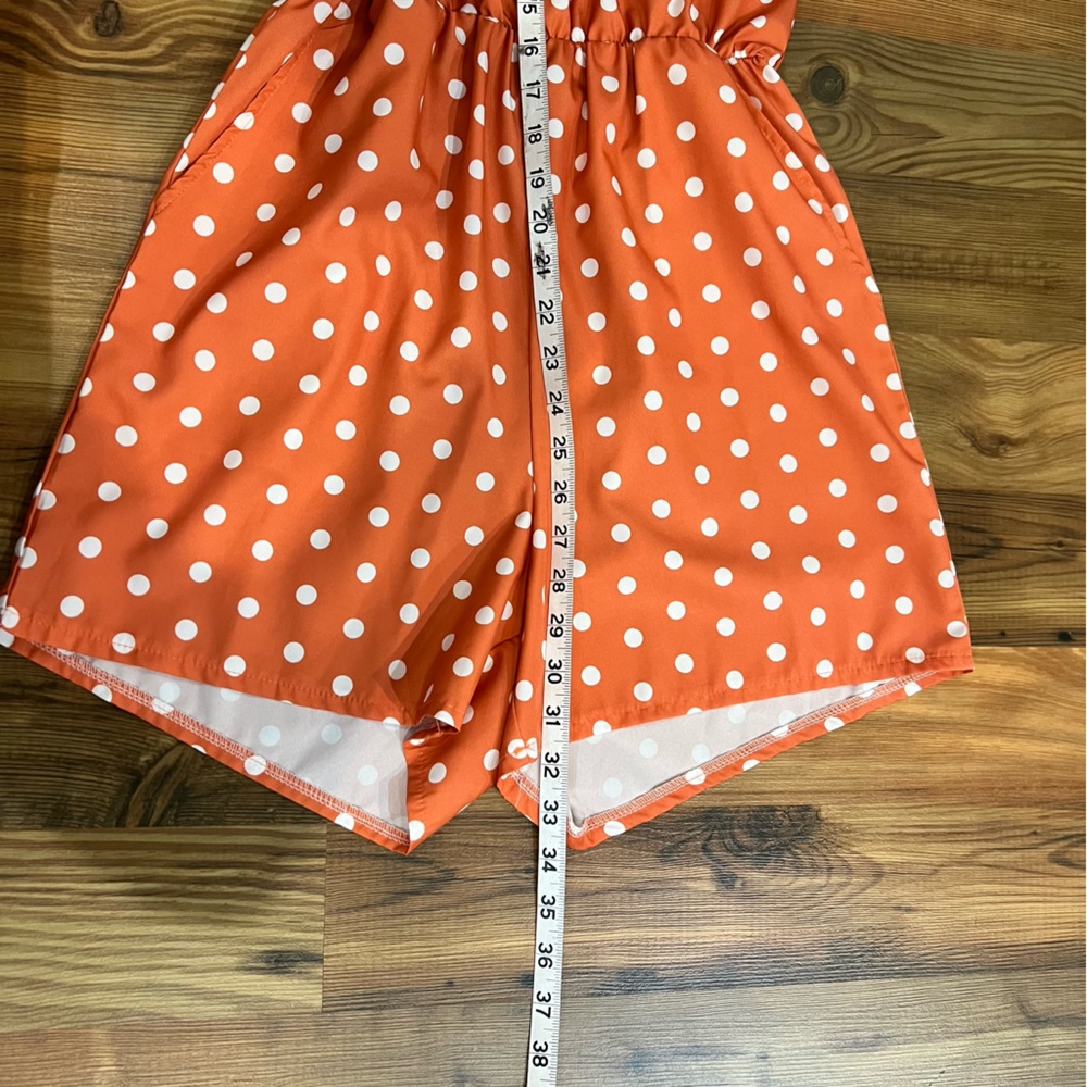 Orange Polka Dot Romper - Picture 6 of 6